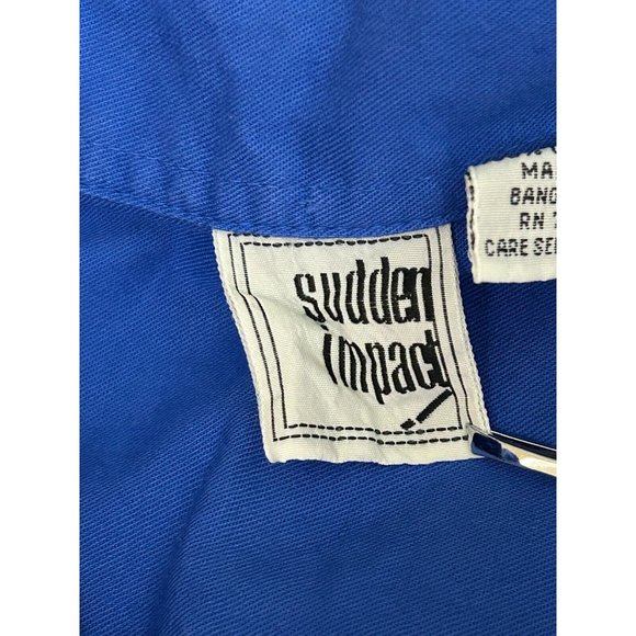 Sudden Impact Button Up Collared Cotton Long Sleeve Women's Size Medium Vtg 80's - Picture 5 of 7